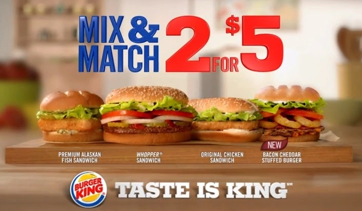 Burger King Menu Prices 2 for $5